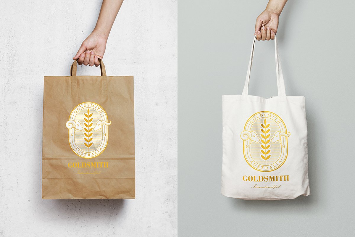 深圳VI設(shè)計  深圳VI策劃  Goldsmith肉類品VI形象設(shè)計  手提袋設(shè)計