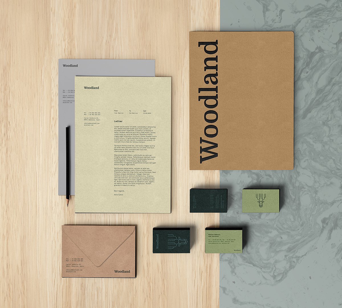 Woodland手工木制品品牌vi設(shè)計(jì)欣賞，手工木制品品牌，手工木制品品牌vi設(shè)計(jì)，家具品牌vi設(shè)計(jì)，家具品牌視覺形象識(shí)別設(shè)計(jì)，深圳vi設(shè)計(jì)，深圳品牌視覺形象識(shí)別設(shè)計(jì)，左右格局