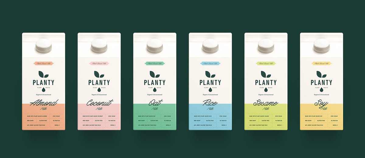 （餐飲）牛奶vi品牌標識—— PLANTY 簡約現代包裝vi設計案例，vi設計，包裝vi設計，（餐飲）牛奶品牌vi設計，品牌包裝vi設計，品牌vi設計，vi品牌策劃，深圳vi設計，左右格局