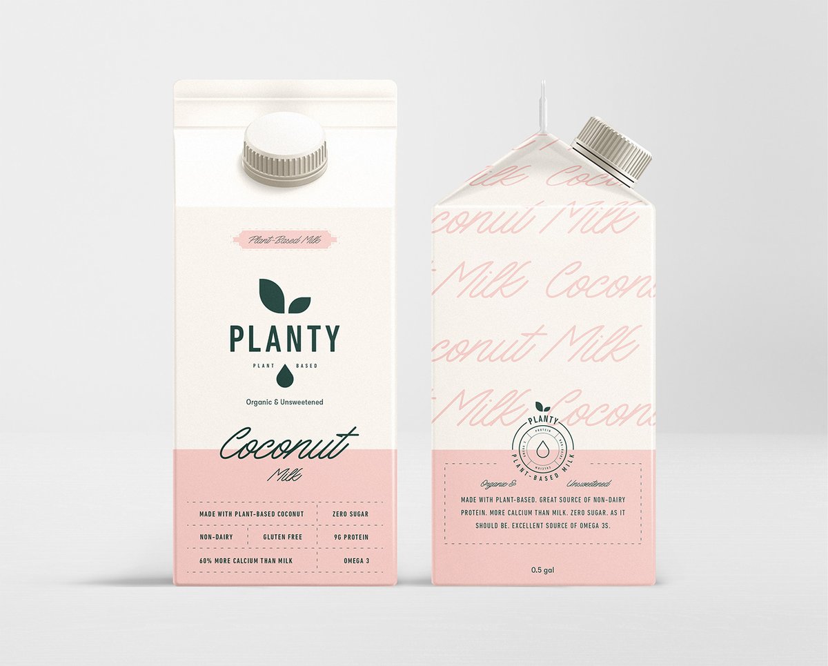 （餐飲）牛奶vi品牌標識—— PLANTY 簡約現代包裝vi設計案例，vi設計，包裝vi設計，（餐飲）牛奶品牌vi設計，品牌包裝vi設計，品牌vi設計，vi品牌策劃，深圳vi設計，左右格局