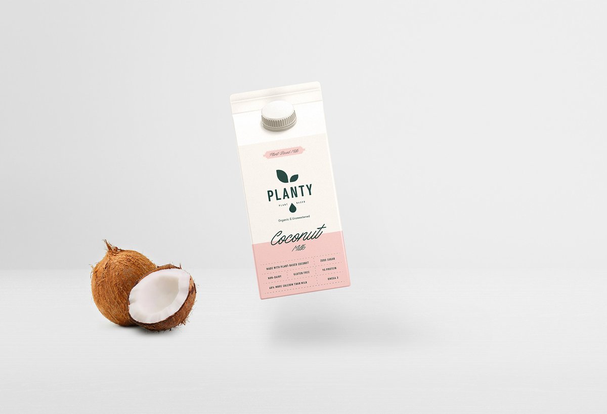 （餐飲）牛奶vi品牌標識—— PLANTY 簡約現代包裝vi設計案例，vi設計，包裝vi設計，（餐飲）牛奶品牌vi設計，品牌包裝vi設計，品牌vi設計，vi品牌策劃，深圳vi設計，左右格局