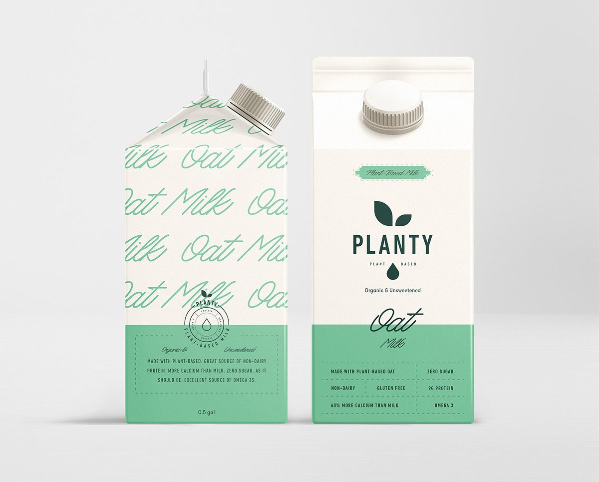 （餐飲）牛奶vi品牌標識—— PLANTY 簡約現代包裝vi設計案例，vi設計，包裝vi設計，（餐飲）牛奶品牌vi設計，品牌包裝vi設計，品牌vi設計，vi品牌策劃，深圳vi設計，左右格局