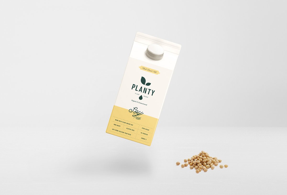 （餐飲）牛奶vi品牌標識—— PLANTY 簡約現代包裝vi設計案例，vi設計，包裝vi設計，（餐飲）牛奶品牌vi設計，品牌包裝vi設計，品牌vi設計，vi品牌策劃，深圳vi設計，左右格局