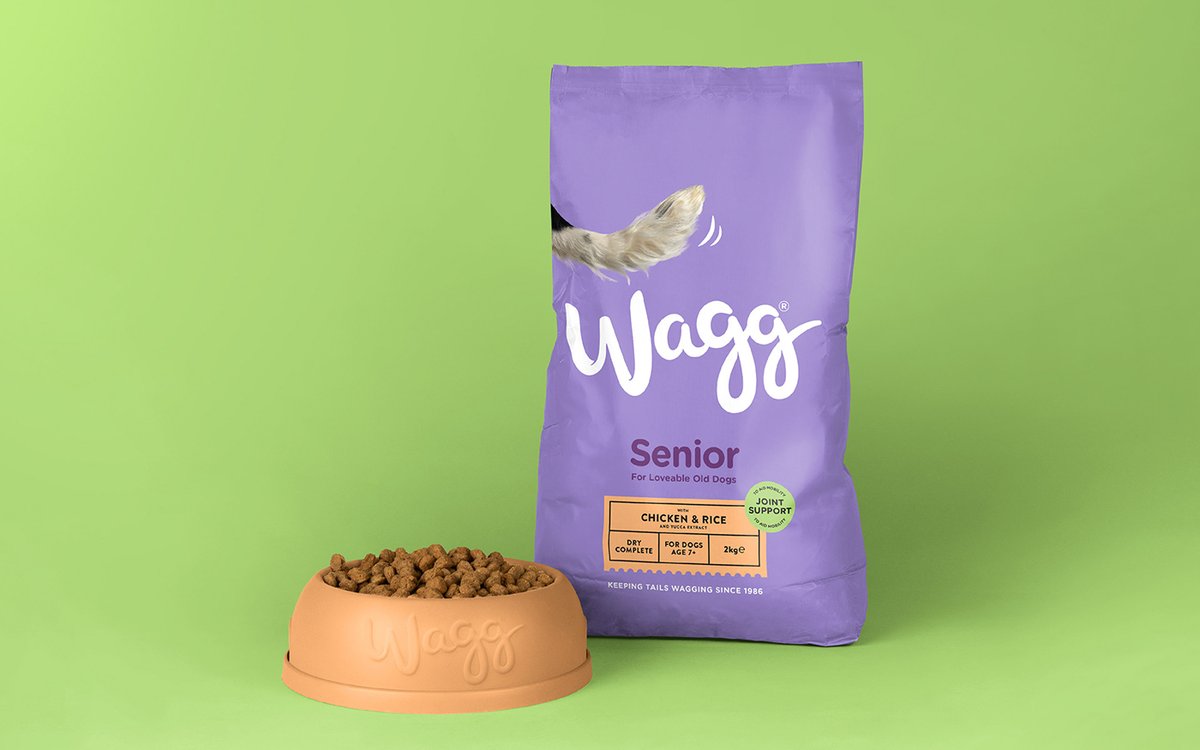 寵物食品 Wagg 品牌標(biāo)識vi設(shè)計及品牌重塑，vi設(shè)計，食品vi設(shè)計，品牌形象設(shè)計，食品品牌vi設(shè)計，標(biāo)識設(shè)計，品牌vi設(shè)計，品牌策劃，深圳vi設(shè)計，左右格局
